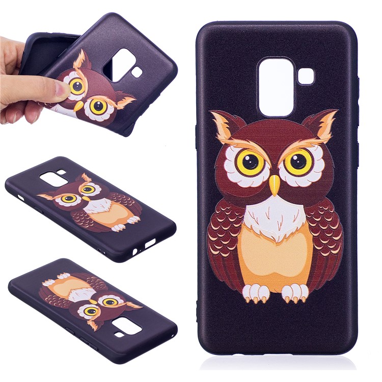 Embossment Pattern TPU Protective Mobile Case for Samsung Galaxy A8 (2018) - Owl-1