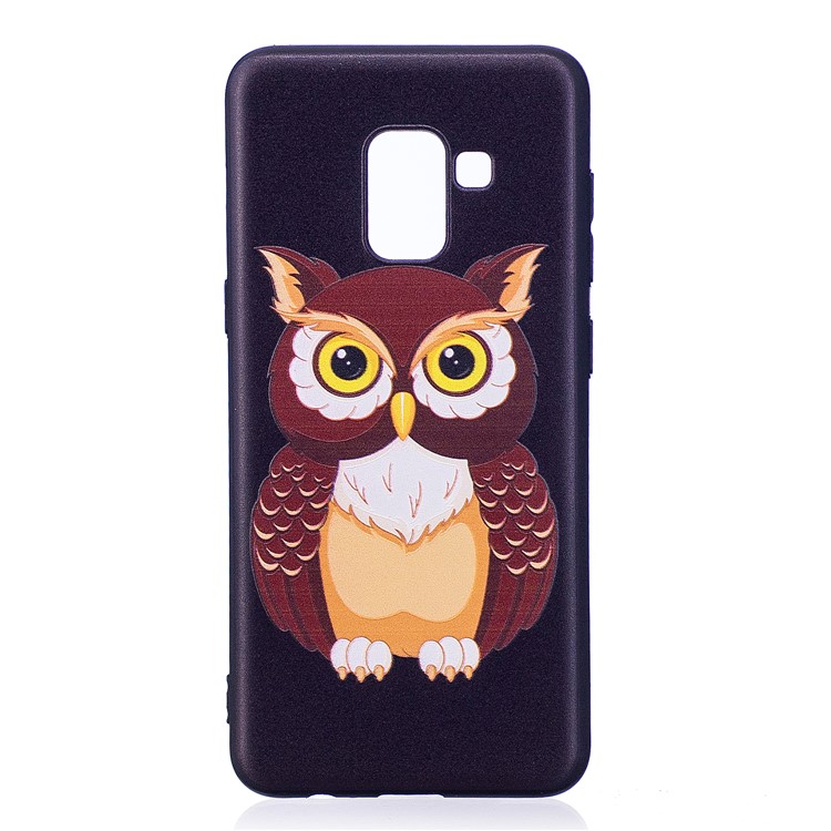 Embossment Pattern TPU Protective Mobile Case for Samsung Galaxy A8 (2018) - Owl-2
