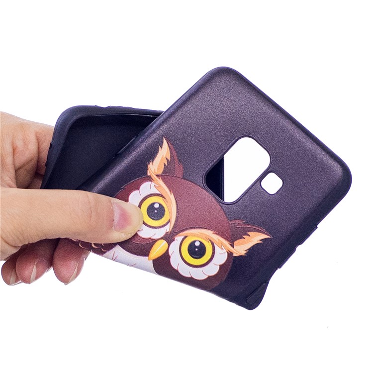 Embossment Pattern TPU Protective Mobile Case for Samsung Galaxy A8 (2018) - Owl-5