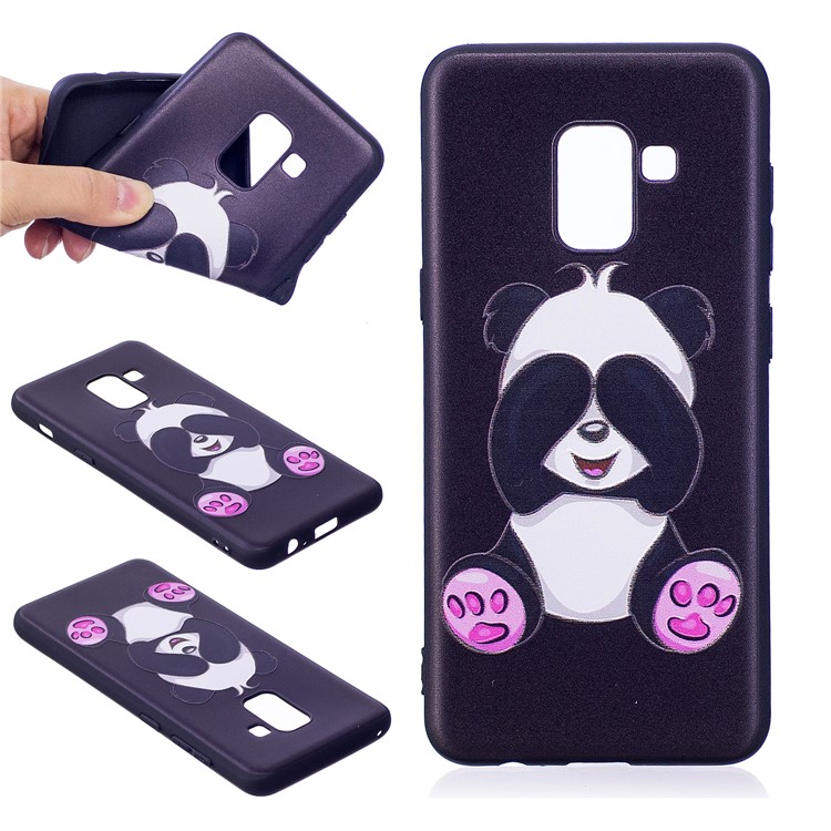 Embossment Pattern TPU Mobile Phone Case Accessory for Samsung Galaxy A8 (2018) - Adorable Panda-1