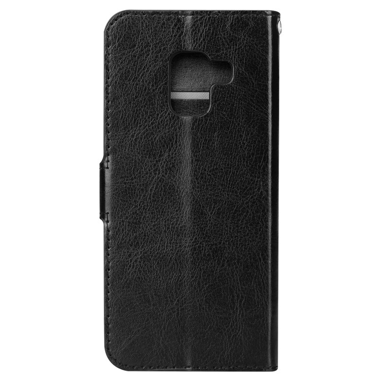 BTRCASE Crazy Horse Leather Wallet Case for Samsung Galaxy A7 (2018) - Black-3