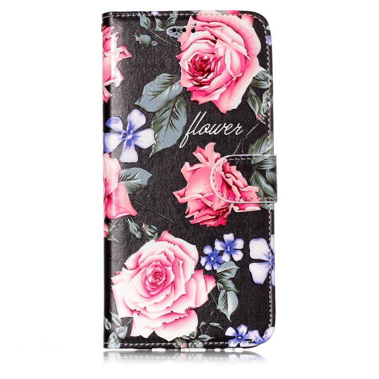 Pattern Printing Embossed Leather Wallet Case for Samsung Galaxy S8+ Plus SM-G955 - Vivid Flowers-2