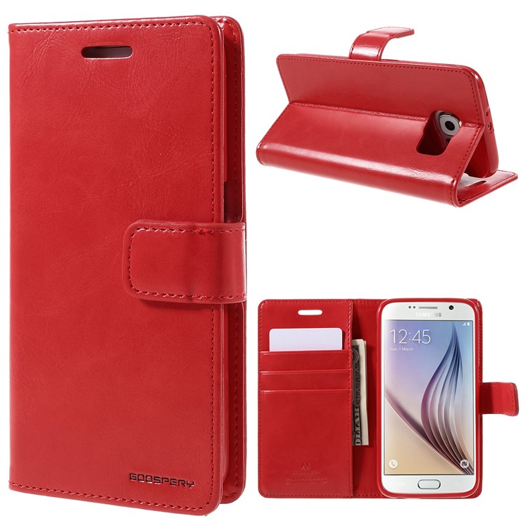 

MERCURY GOOSPERY Blue Moon Leather Wallet Case for Samsung Galaxy S6 G920 - Red