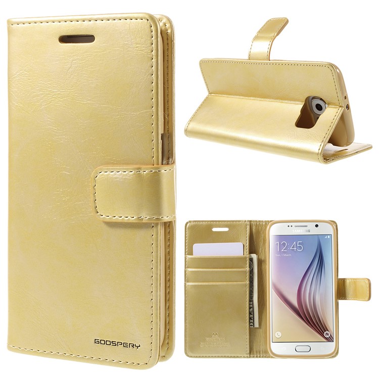 

MERCURY GOOSPERY Blue Moon Magnetic Leather Case for Samsung Galaxy S6 G920 - Gold