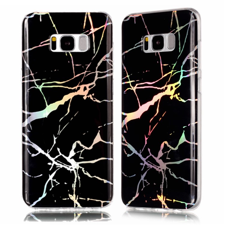 Padrão De Mármore Galvanoplastia TPU Capa De Capa Fina Para Samsung Galaxy S8 G950 - Preto-1