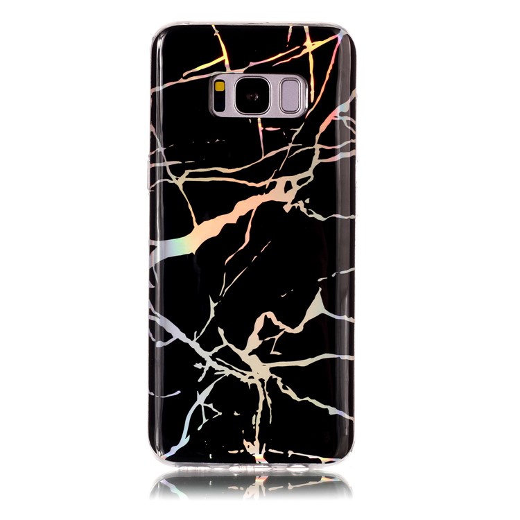 Padrão De Mármore Galvanoplastia TPU Capa De Capa Fina Para Samsung Galaxy S8 G950 - Preto-3