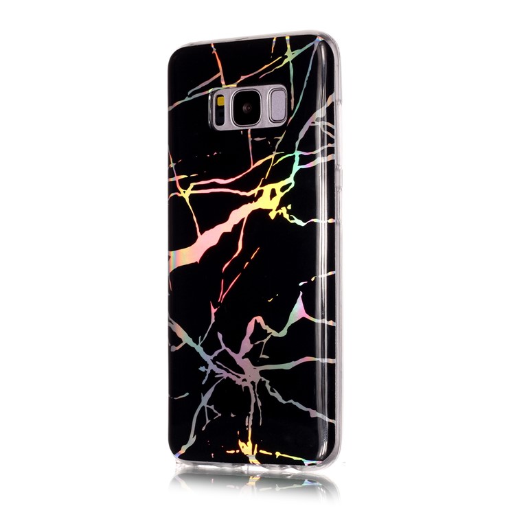 Padrão De Mármore Galvanoplastia TPU Capa De Capa Fina Para Samsung Galaxy S8 G950 - Preto-4
