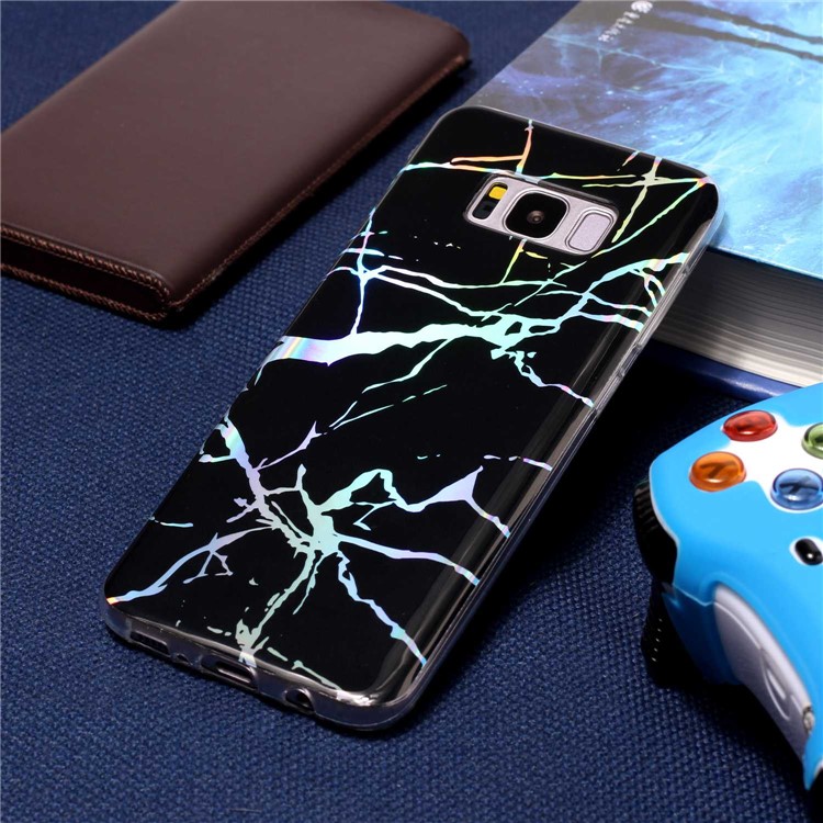 Padrão De Mármore Galvanoplastia TPU Capa De Capa Fina Para Samsung Galaxy S8 G950 - Preto-6