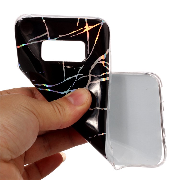 Padrão De Mármore Galvanoplastia TPU Capa De Capa Fina Para Samsung Galaxy S8 G950 - Preto-7