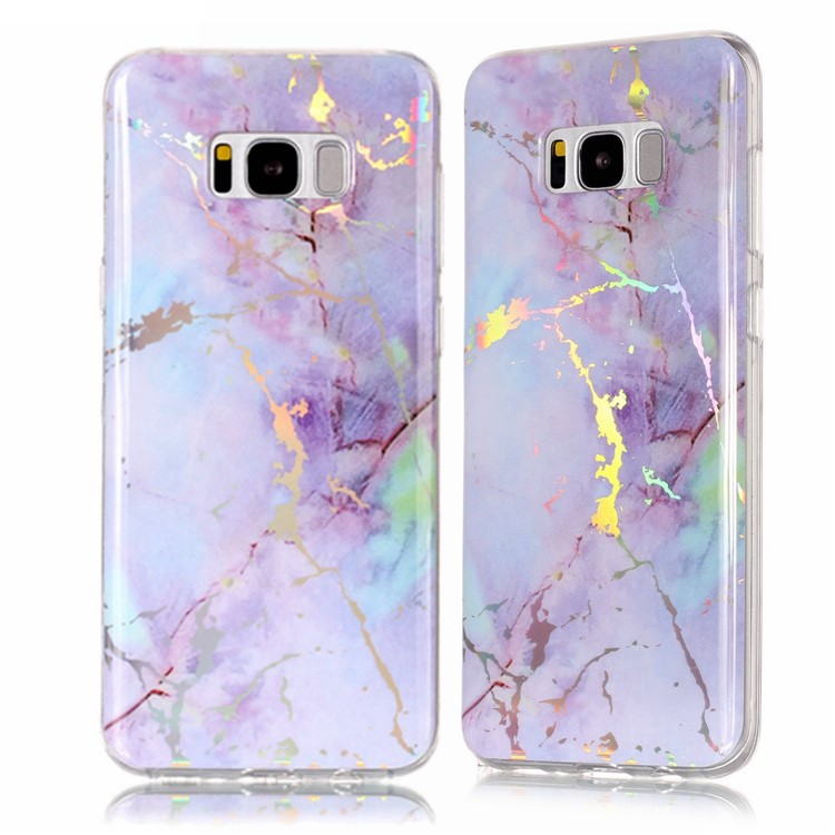 Modèle En Marbre Galvanoplastie TPU Mince Enveloppe Shell Pour Samsung Galaxy S8 G950 - Rose-1