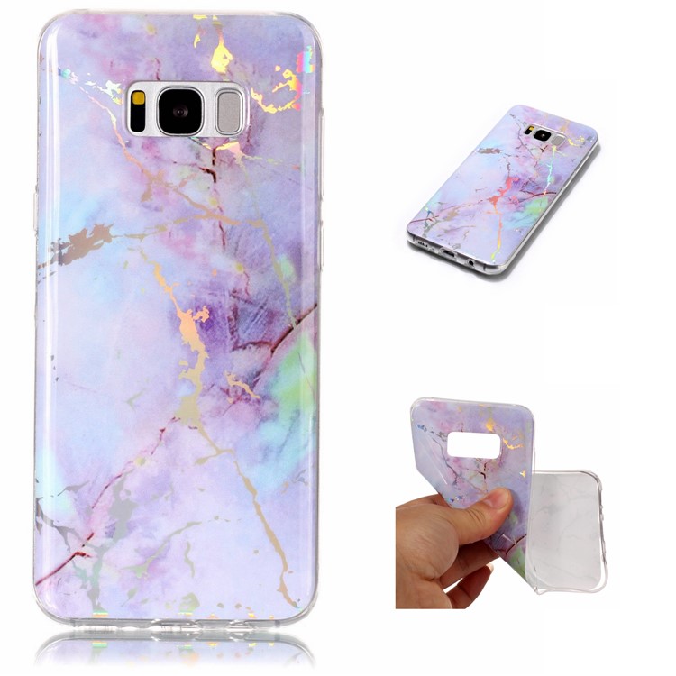 Modèle En Marbre Galvanoplastie TPU Mince Enveloppe Shell Pour Samsung Galaxy S8 G950 - Rose-2