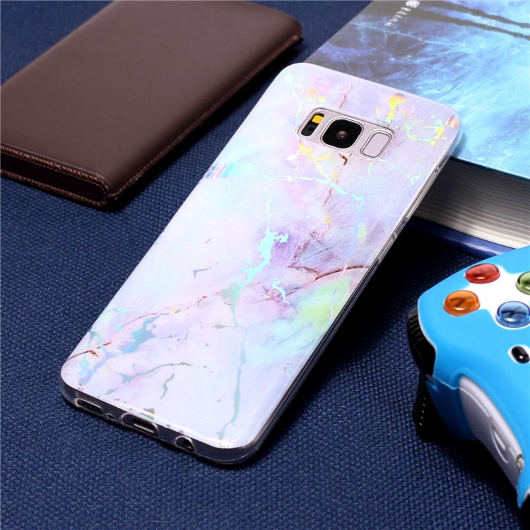 Modèle En Marbre Galvanoplastie TPU Mince Enveloppe Shell Pour Samsung Galaxy S8 G950 - Rose-6