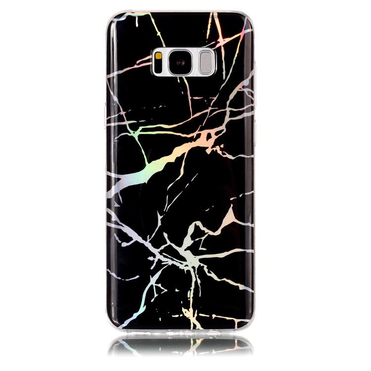 Marmor Muster Galvanik TPU Slim Shell Für Samsung Galaxy S8 Plus SM-G955 - Schwarz-3