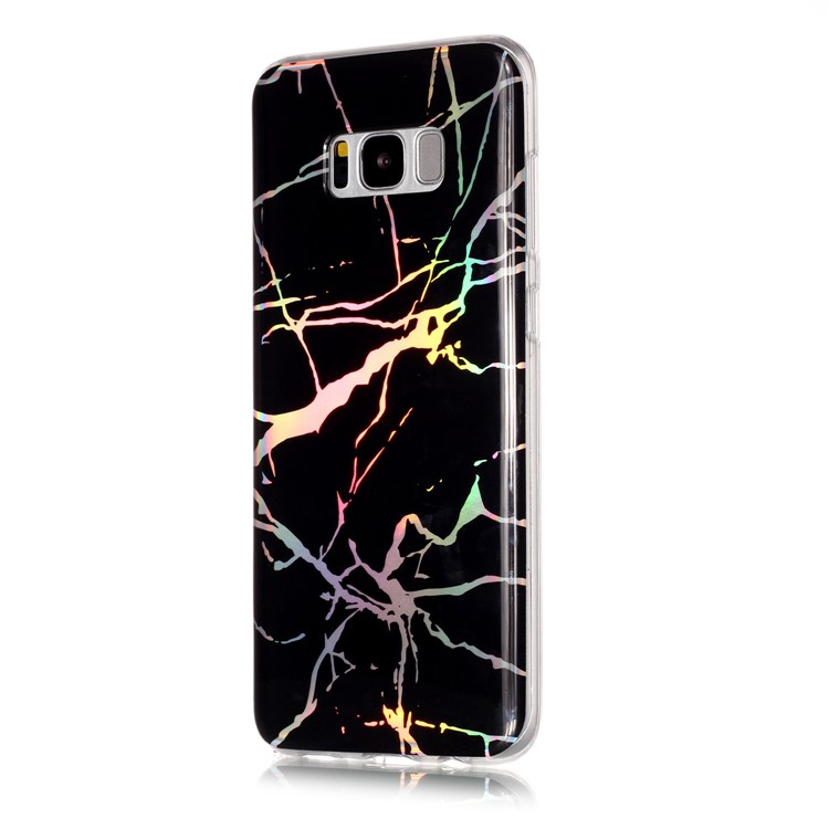 Marmor Muster Galvanik TPU Slim Shell Für Samsung Galaxy S8 Plus SM-G955 - Schwarz-4