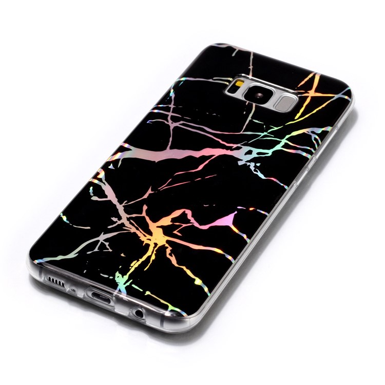 Marmor Muster Galvanik TPU Slim Shell Für Samsung Galaxy S8 Plus SM-G955 - Schwarz-5