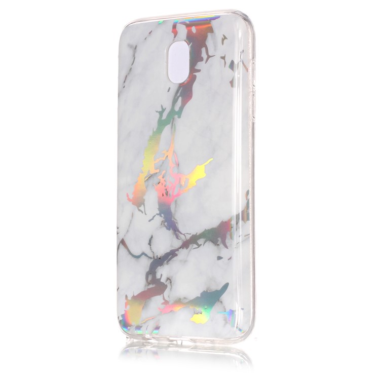 Capa De Telefone Celular TPU Revestida De Padrão De Mármore Para Samsung Galaxy Standard J5 (2017) Versão Da UE / J5 Pro (2017) - Branco-2