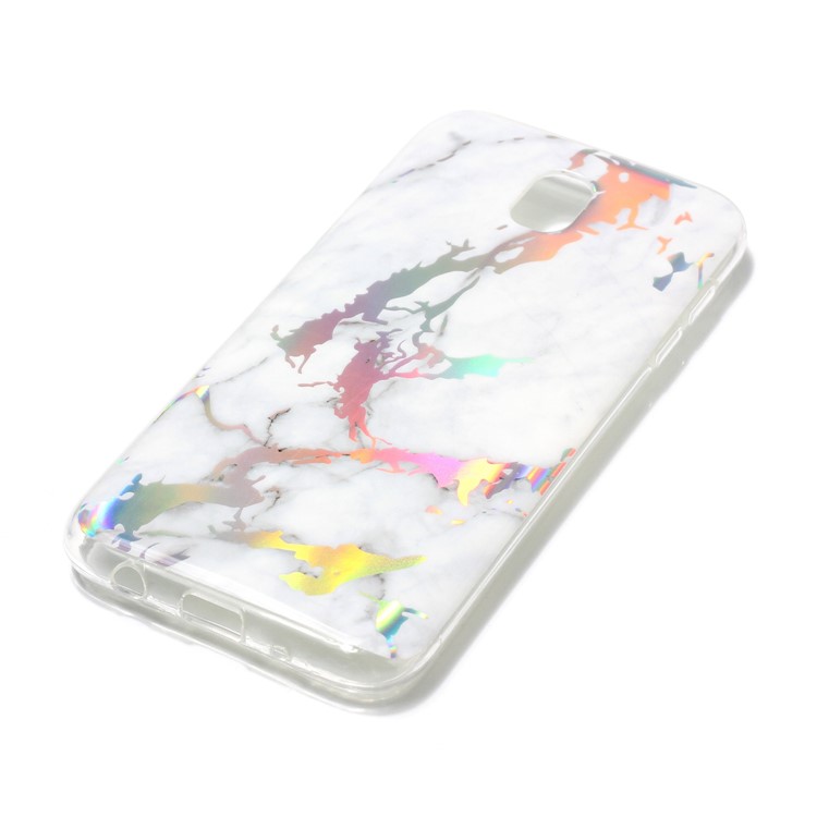 Capa De Telefone Celular TPU Revestida De Padrão De Mármore Para Samsung Galaxy Standard J5 (2017) Versão Da UE / J5 Pro (2017) - Branco-3