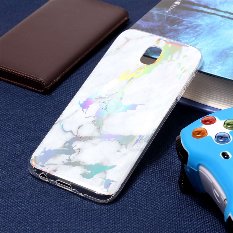 Capa De Telefone Celular TPU Revestida De Padrão De Mármore Para Samsung Galaxy Standard J5 (2017) Versão Da UE / J5 Pro (2017) - Branco-4