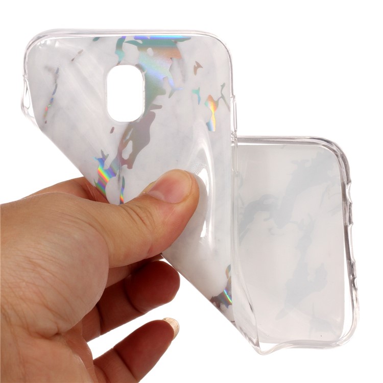 Capa De Telefone Celular TPU Revestida De Padrão De Mármore Para Samsung Galaxy Standard J5 (2017) Versão Da UE / J5 Pro (2017) - Branco-5