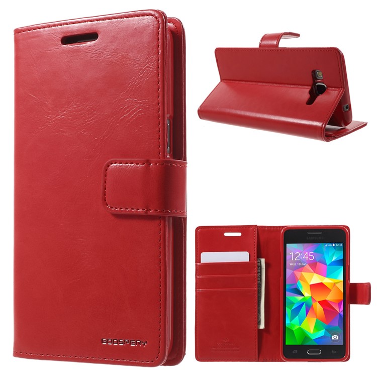 

MERCURY GOOSPERY Blue Moon Leather Phone Case for Samsung Galaxy Grand Prime SM-G530 - Red