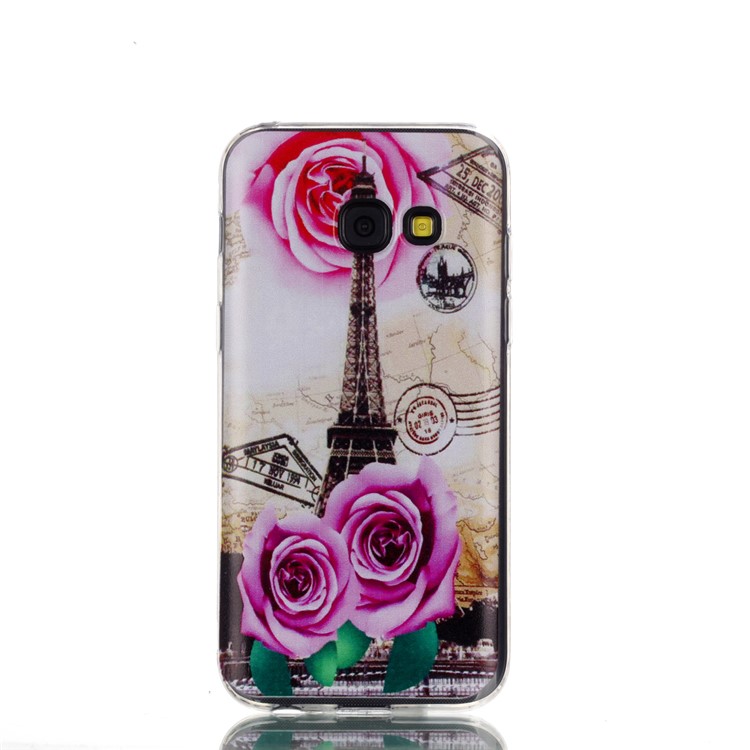 

Ultra Thin Patterned Soft TPU Protective Mobile Shell for Samsung Galaxy A3 (2017) - Rose and Eiffel Tower