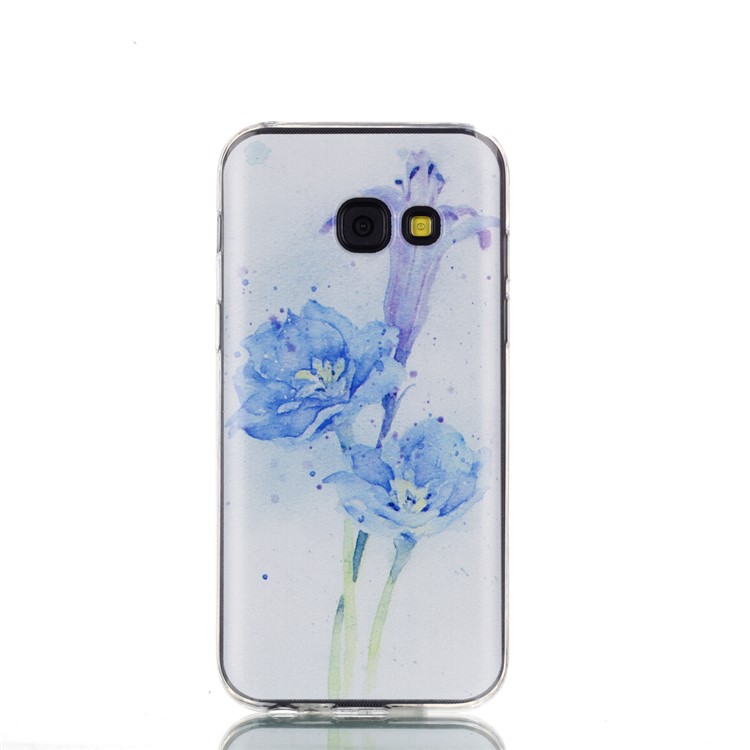 

Ultra Thin Patterned Soft TPU Protective Mobile Cover for Samsung Galaxy A3 (2017) - Blue Flower