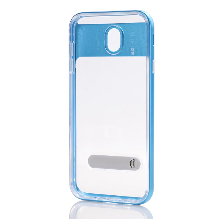 

Clear Back PC + TPU Hybrid Protective Case with Kickstand for Samsung Galaxy J7 (2017) EU Version / J7 Pro (2017) - Blue