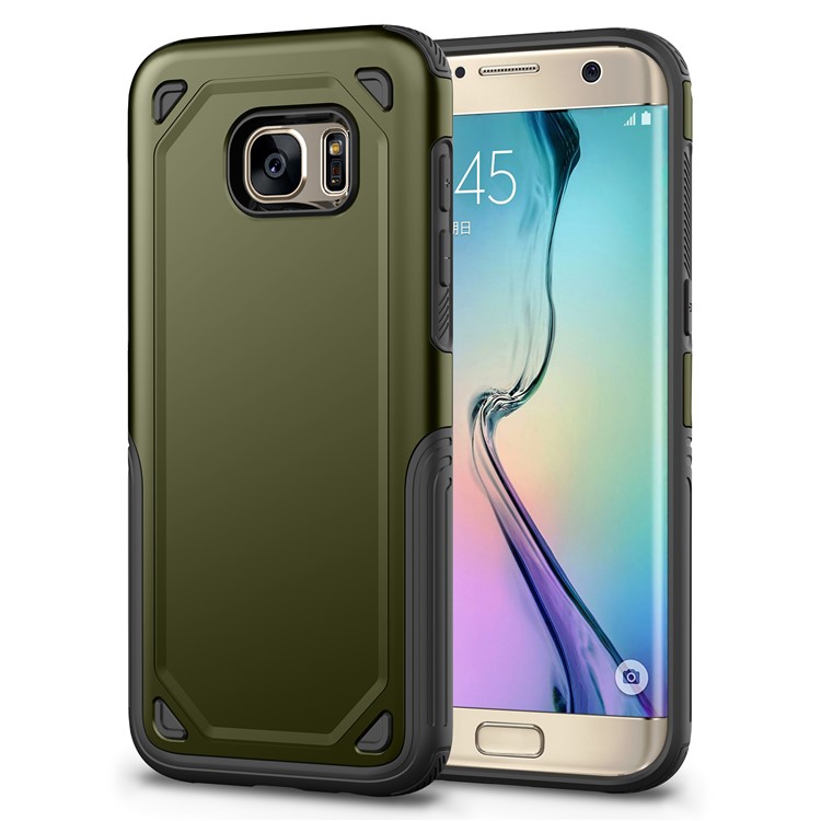 Robuste Rüstung Kunststoff + TPU-Hybrid-Handy-Abdeckung Für Samsung Galaxy S7 G930 - Armeegrün-1