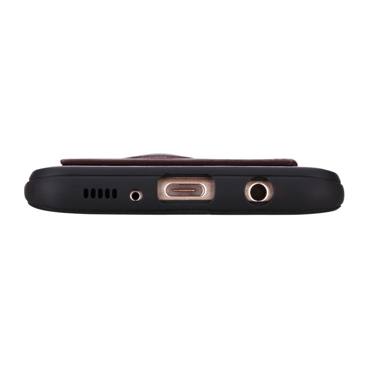 Crazy Horse PU Leather Coated TPU Card Slot Phone Shell with Kickstand for Samsung Galaxy S8 Plus SM-G955 - Coffee-8