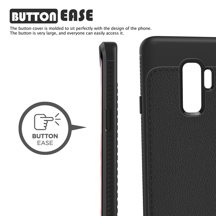 IVSO Gentry Series Litchi Texture Leather Coated TPU Case for Samsung Galaxy S9+ G965 - Black-2