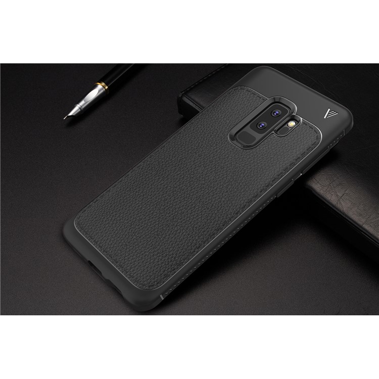 IVSO Gentry Series Litchi Texture Leather Coated TPU Case for Samsung Galaxy S9+ G965 - Black-3