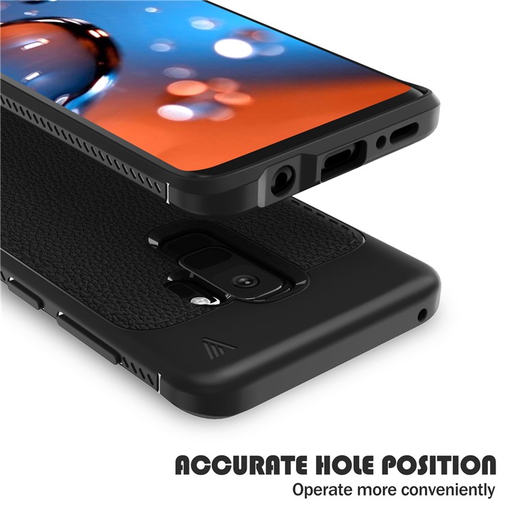 IVSO Gentry Series Litchi Texture Leather Coated TPU Case for Samsung Galaxy S9+ G965 - Black-5