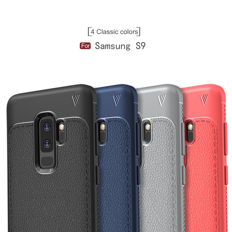 IVSO Gentry Series Litchi Texture Leather Coated TPU Case for Samsung Galaxy S9+ G965 - Black-8