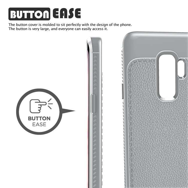 IVSO Gentry Series Litchi Texture Leather Coated TPU Cover for Samsung Galaxy S9+ G965 - Grey-2