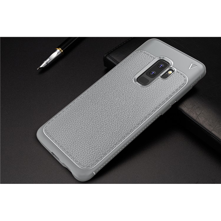 IVSO Gentry Series Litchi Texture Leather Coated TPU Cover for Samsung Galaxy S9+ G965 - Grey-3