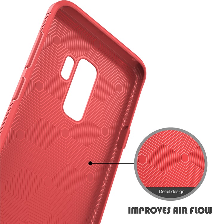 IVSO Gentry Series Litchi Texture Leather Coated TPU Phone Case for Samsung Galaxy S9+ G965 - Red-6