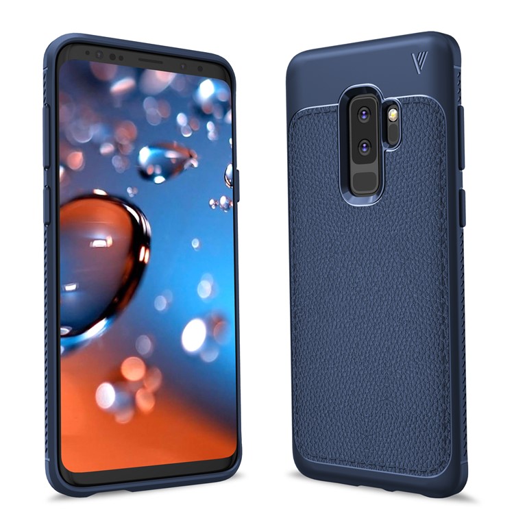IVSO Gentry Series Litchi Texture Leather Coated TPU Mobile Case for Samsung Galaxy S9+ G965 - Blue-1