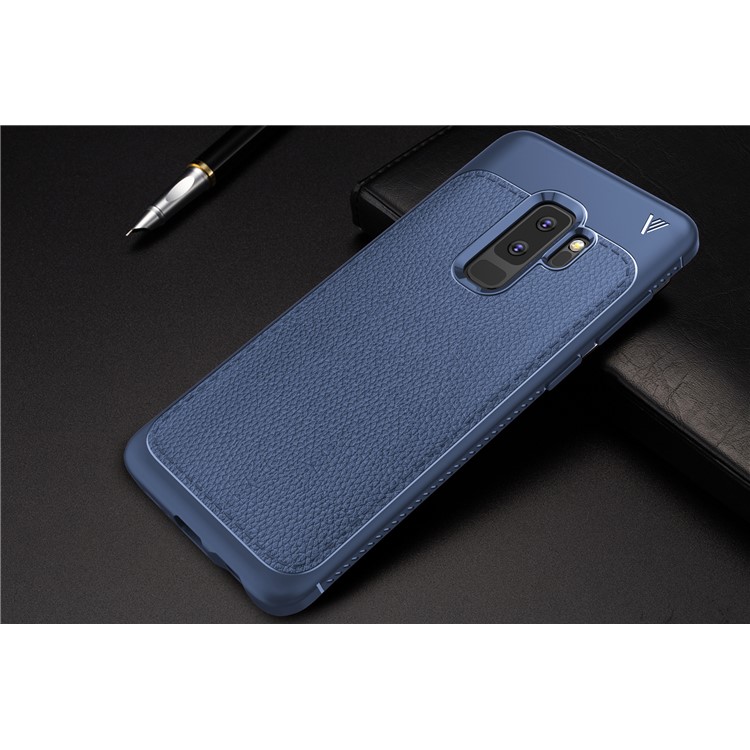 IVSO Gentry Series Litchi Texture Leather Coated TPU Mobile Case for Samsung Galaxy S9+ G965 - Blue-3