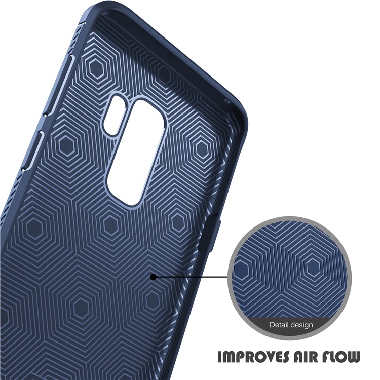IVSO Gentry Series Litchi Texture Leather Coated TPU Mobile Case for Samsung Galaxy S9+ G965 - Blue-6