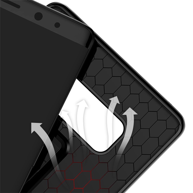 Carbon Fiber Texture Invisible Kickstand TPU Mobile Case for Samsung Galaxy Note 8 N950 - Black-12