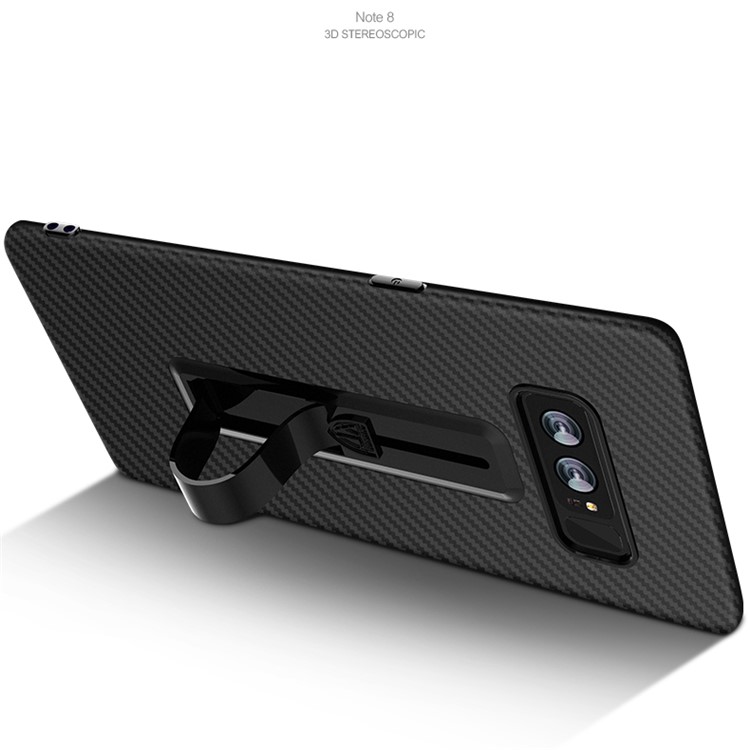 Carbon Fiber Texture Invisible Kickstand TPU Mobile Case for Samsung Galaxy Note 8 N950 - Black-5