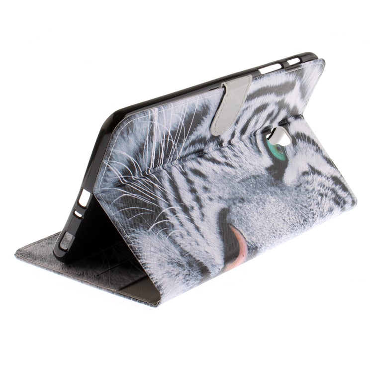 Pattern Printing PU Leather Wallet Stand Case for Samsung Galaxy Tab A 8.0 (2017) SM-T385 - Tiger Pattern-7