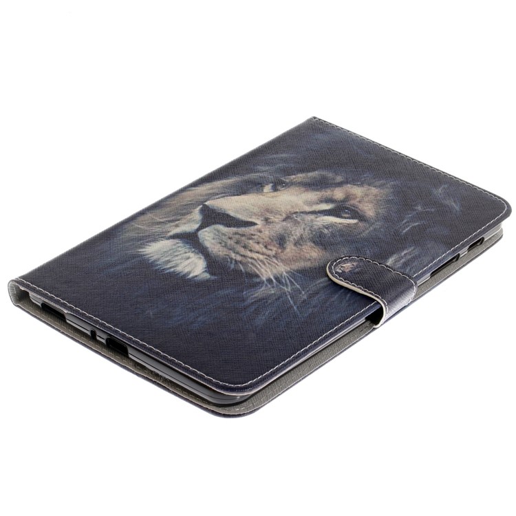 Pattern Printing Wallet Stand PU Leather Cover for Samsung Galaxy Tab A 8.0 (2017) SM-T385 - Lion Pattern-4