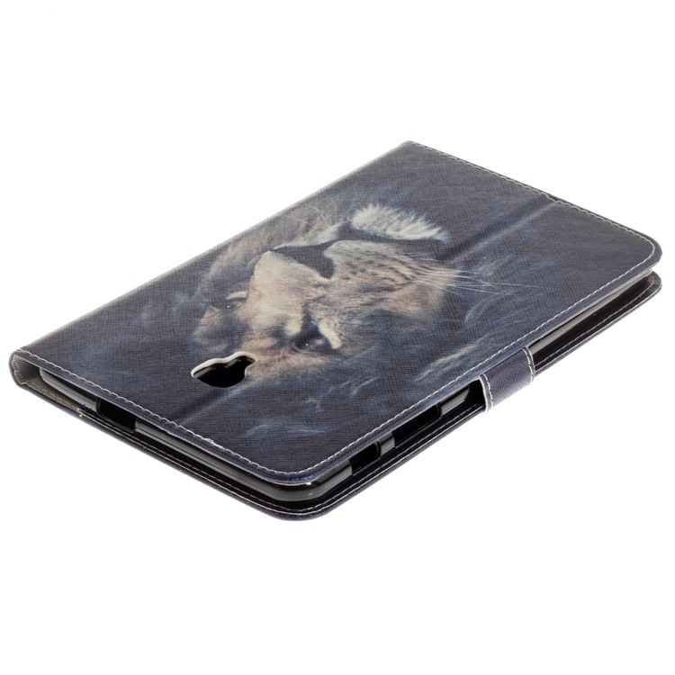 Pattern Printing Wallet Stand PU Leather Cover for Samsung Galaxy Tab A 8.0 (2017) SM-T385 - Lion Pattern-5