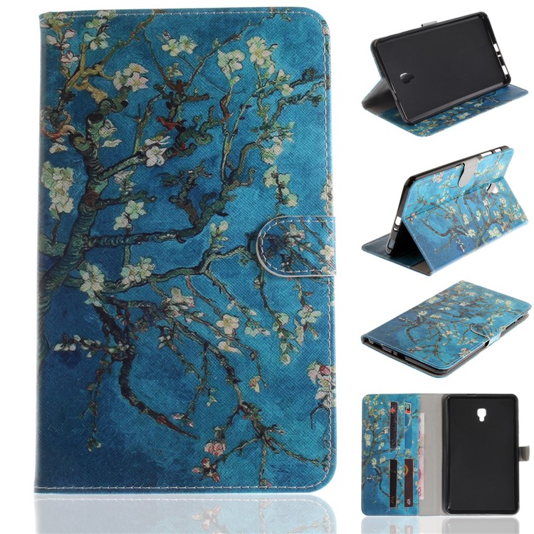 Pattern Printing Wallet PU Leather Stand Shell for Samsung Galaxy Tab A 8.0 (2017) SM-T385 - Apricot Flower Tree-1