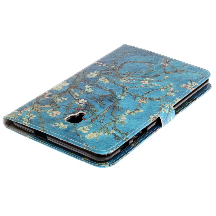 Pattern Printing Wallet PU Leather Stand Shell for Samsung Galaxy Tab A 8.0 (2017) SM-T385 - Apricot Flower Tree-5