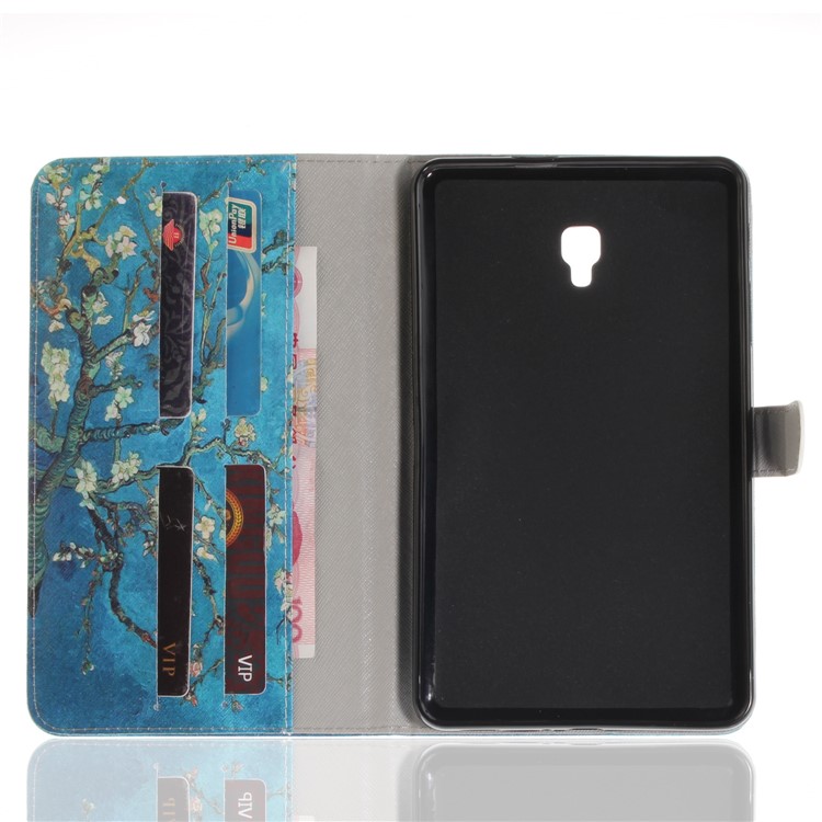 Pattern Printing Wallet PU Leather Stand Shell for Samsung Galaxy Tab A 8.0 (2017) SM-T385 - Apricot Flower Tree-8