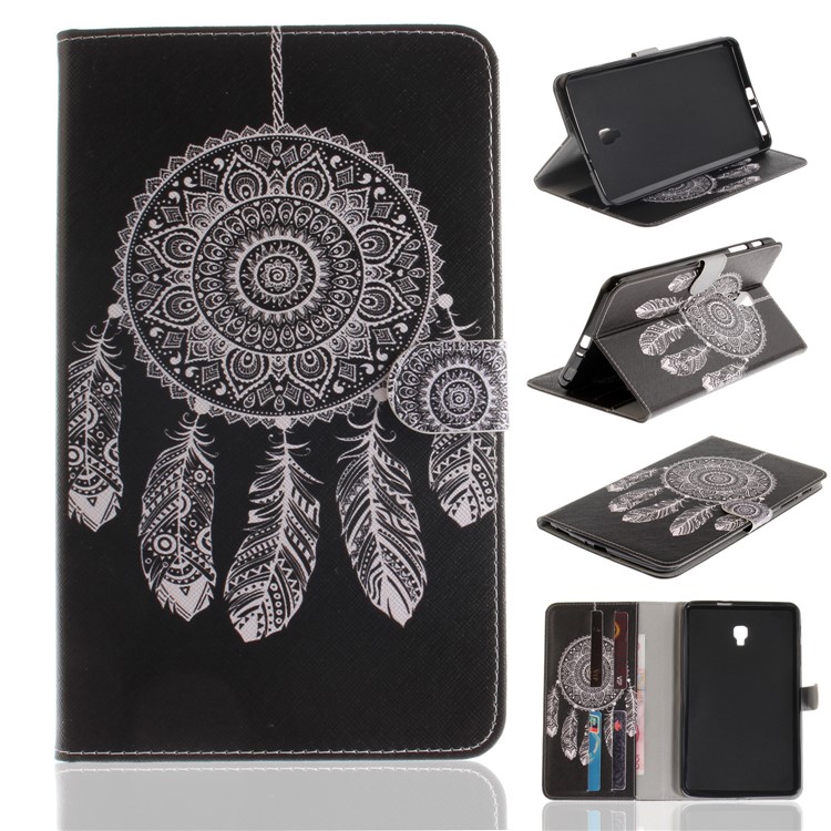 Pattern Printing PU Leather Wallet Case with Stand for Samsung Galaxy Tab A 8.0 (2017) SM-T385 - White Dream Catcher-1