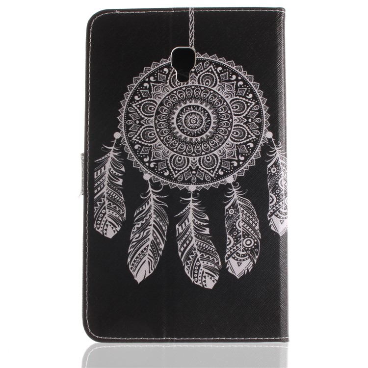Pattern Printing PU Leather Wallet Case with Stand for Samsung Galaxy Tab A 8.0 (2017) SM-T385 - White Dream Catcher-3