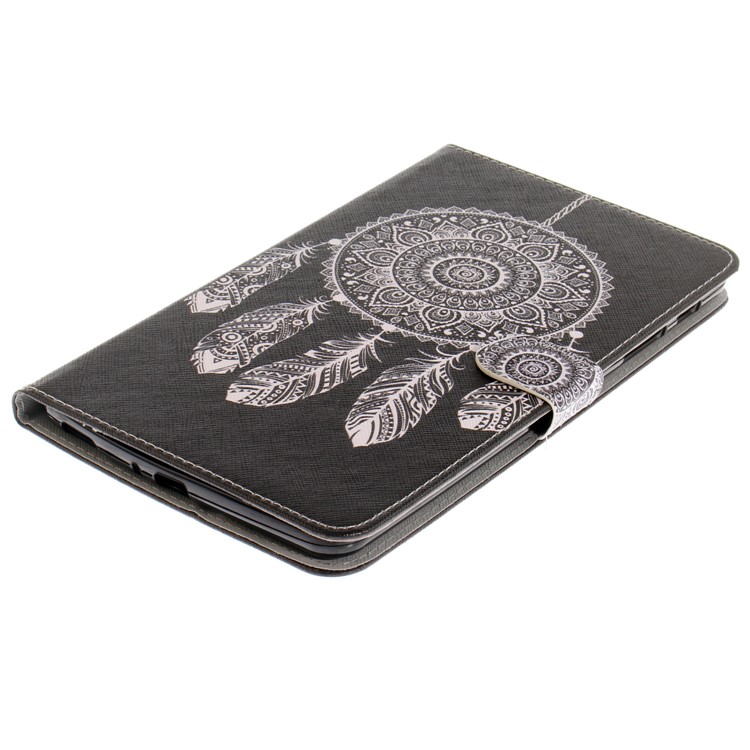 Pattern Printing PU Leather Wallet Case with Stand for Samsung Galaxy Tab A 8.0 (2017) SM-T385 - White Dream Catcher-4